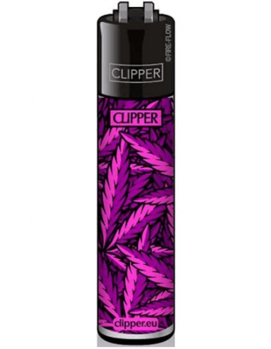 Clipper lighter LEAVES pattern violet