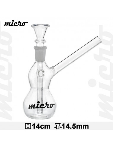 Micro water pipe, height 14 cm, cut 14.5 mm, classic bong