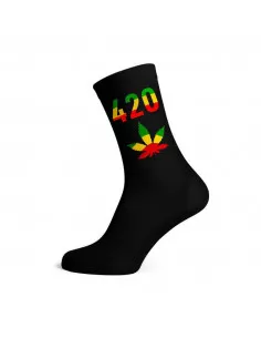 Skarpety męskie 420 długie rozm. 40-45 black/rasta