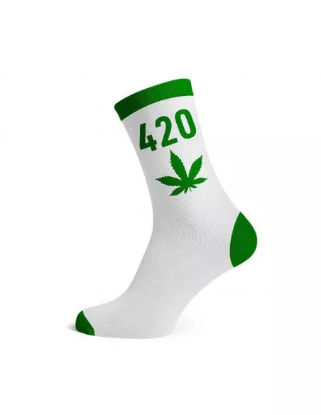 Skarpety męskie 420 długie rozm. 40-45 white/green