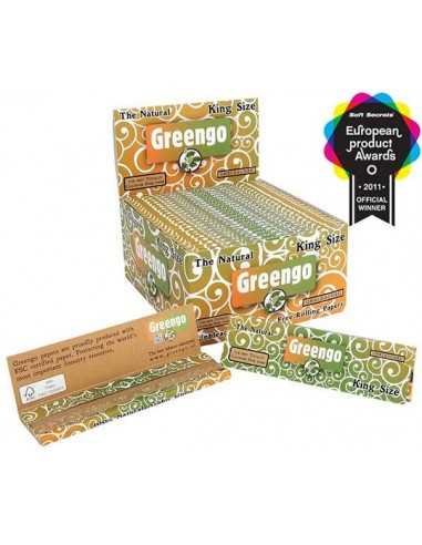 GREENGO King Size Slim tissue papers Unbleached WHOLE PACK BOX